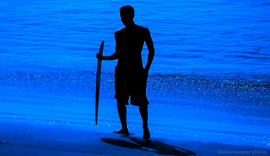 California Surfing Silhouette